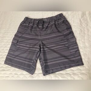Foundry Supply Co Men’s Gray Striped Swim Shorts